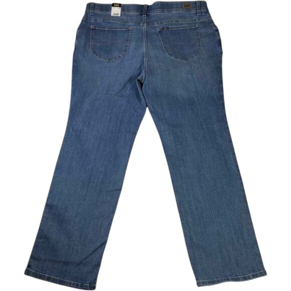 NWT Lee Flex Motion Juniper Jeans Regular Fit Straight Leg Mid Rise Women's 20W - Picture 2 of 10